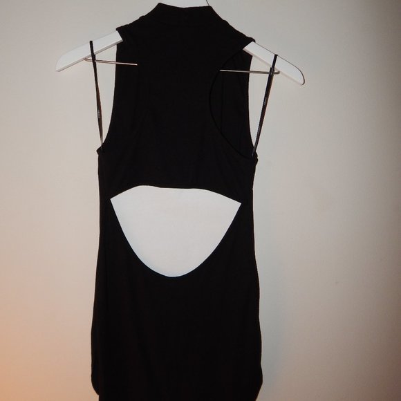 Black Mock Neck Top - Picture 2 of 3